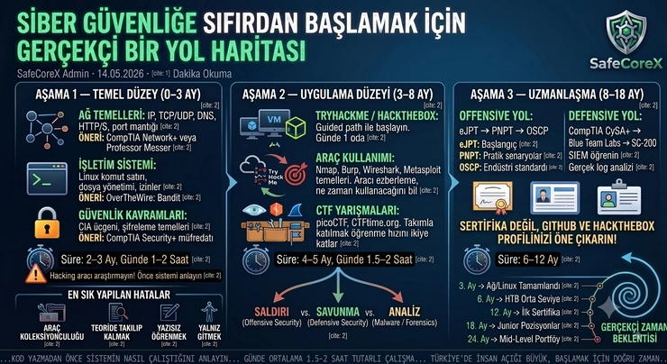 Siber Güvenliğe Sıfırdan Başlamak İçin Gerçekçi Bir Yol Haritası